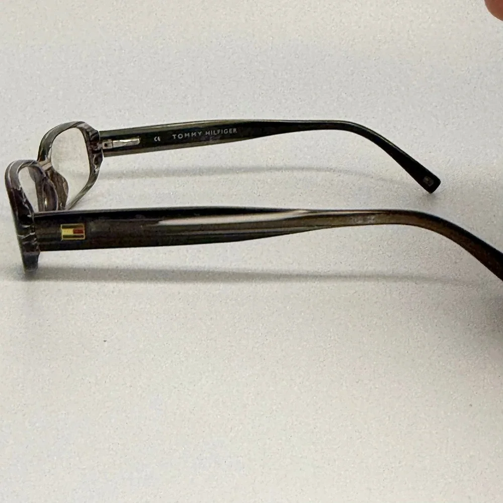 Tommy Hilfiger H3126 BLK Eyeglasses Black Grey Horn Rectangular Frames 50-15-135